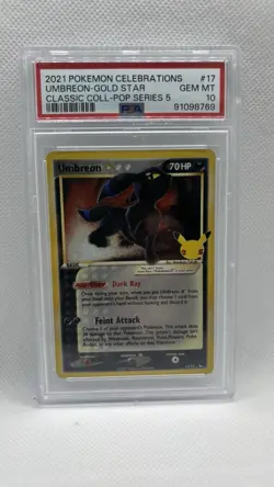 Pokemon Umbreon Goldstar Holo 17/17 Celebrations 2021 PSA 10 EN - Image 1