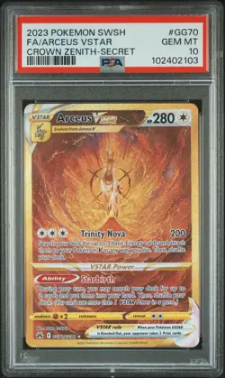 Pokemon Arceus VSTAR GG70 - Crown Zenith Gold Secret Rare 2023 - PSA 10 GEM MINT - Image 3