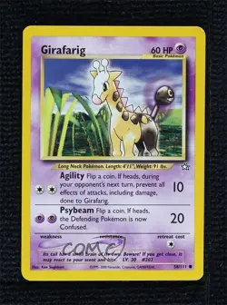 Girafarig Pokemon Neo Genesis #58 2000 - Image 1