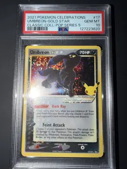 Pokemon Celebrations Umbreon Gold Star #17 Classic Collection PSA 10 Gem Mint - Image 1