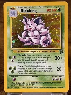 Pokemon TCG Nidoking 11/130 Base Set 2 Holo Rare - Image 1