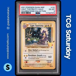 2021 POKEMON SWSH BS PROMO CELEBRAT. COLL CHEST #SWSH137 LIGHT TOXTRICITY PSA 6 - Image 1