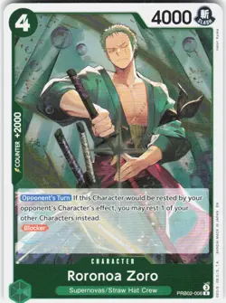 Roronoa Zoro Foil PRB02-006 PRB-02 The Best One Piece - Image 1