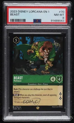 2023 Disney Lorcana - First Chapter 1 The Beast Wolfsbane Legendary #70 PSA 8 - Image 1