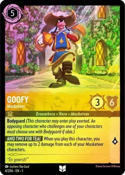 Goofy Musketeer 4/204 Uncommon Disney Lorcana Cold Foil The First Chapter - Image 1