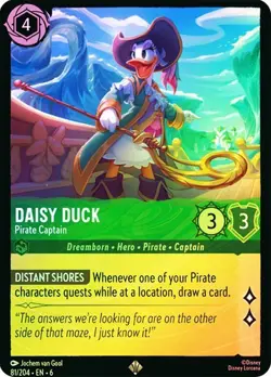 Daisy Duck Pirate Captain 81/204 Super Rare Azurite Sea Cold Foil Disney Lorcana - Image 1
