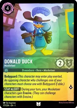 DONALD DUCK Musketeer 177/204 Cold Foil The First Chapter Disney Lorcana - Image 1