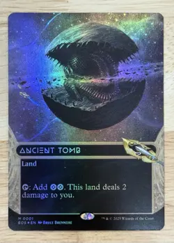 MTG Edge Of Eternities Ancient Tomb 0001 Borderless Foil - Image 1