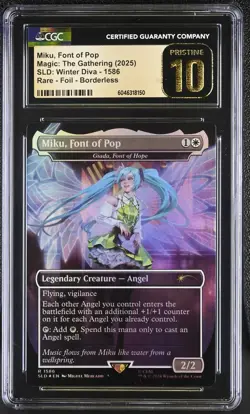 GIADA, FONT OF HOPE Secret Lair Miku, Font of Pop Foil CGC Pristine 10 MTG EDH - Image 1