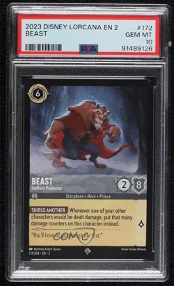 2023 Disney Lorcana Rise of the Floodborn 2 Beast Selfless Protector PSA 10 - Image 1