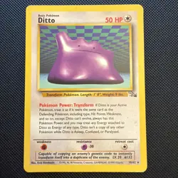 Pokemon 1999 TCG Card #18/62 Ditto. Non Holo. Fossil Collection_ - Image 1
