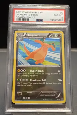 Pokemon Card 2012 TCG Dragonite #5/20 Holo Dragon Vault PSA 8 Graded NM - Image 1