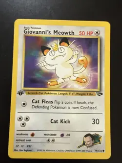 Pokemon TCG Giovanni's Meowth Gym Challenge 1st Edition Common Card 74/132 - Image 1