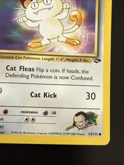 Pokemon TCG Giovanni's Meowth Gym Challenge 1st Edition Common Card 74/132 - Image 4