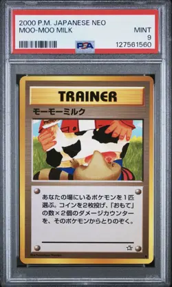 2000 Pokemon Japanese Neo MOO-MOO MILK Trainer Card PSA 9 MINT (Banned Card) - Image 1