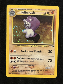 Poliwrath Neo Discovery 9/75 Unlimited Holo Rare Pokemon Card TCG - MP - Image 1