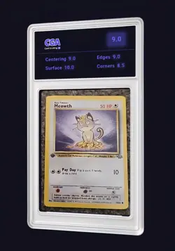Meowth 1st Edition Jungle Card 56/64 Vintage Perfect Order 1999 CGA 9 Original - Image 2