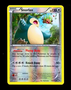 2015 Pokemon SNORLAX Breakthrough Set REVERSE HOLO Foil XY Series Card 118/162 - Image 1
