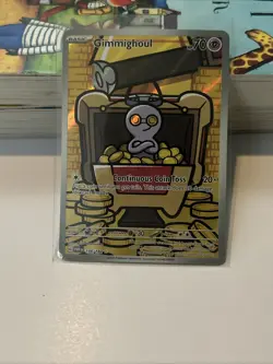 Pokemon TCG Gimmighoul Full Art Holo Card 198/182 Paradox Rift Illustration Rare - Image 2