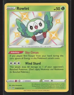 Rowlet #SV001/SV122 Shining Fates: Shiny Vault Shiny Holo Rare Pokemon TCG NM/M - Image 1