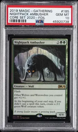 2019 MTG CORE SET 2020 FOIL #185 NIGHTPACK AMBUSHER PSA 10 - Image 1