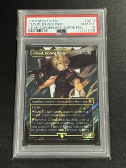 Cloud Ex-Soldier Borderless SURGE FOIL PSA 10 Final Fantasy 2025 MTG - Image 1