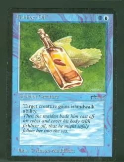 FISHLIVER OIL (dark) Arabian Nights) common Magic the Gathering Unplayed NM - Image 1