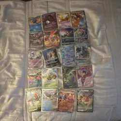 Pokemon TCG Mixed Card Lot Poliwrath Unown V Abra Victini V 20 Cards Holo - Image 1