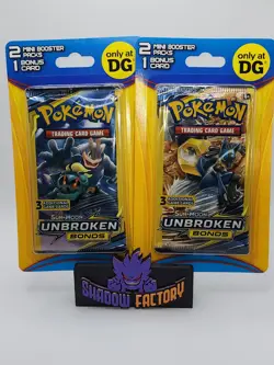 (2) Pokemon SM Unbroken Bonds XY Evolutions 2 Pack Mini Blister Dollar General - Image 1