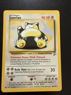 Pokemon TCG Snorlax Base Set 2 30/130 Regular Rare LP. - Image 1