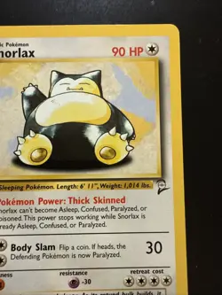 Pokemon TCG Snorlax Base Set 2 30/130 Regular Rare LP. - Image 3