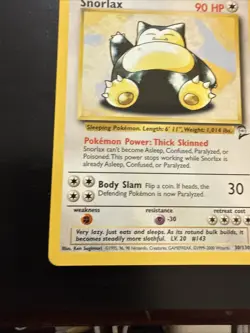 Pokemon TCG Snorlax Base Set 2 30/130 Regular Rare LP. - Image 5