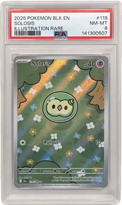 Pokemon Solosis “Booger Mew” Black Bolt EN Illustration Rare PSA 8 NM-MT - Image 1