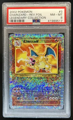 2002 Pokemon Legendary Collection Charizard Reverse Holo #3/110 PSA 8 - Image 1