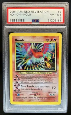 2001 Pokemon Neo Revelation Ho-Oh Holo #7/64 PSA 8 - Image 1