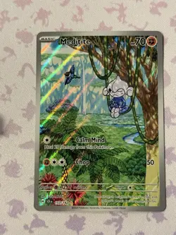 Pokemon TCG Meditite Full Art Holo Card #153/142 Stellar Crown Illustration Rare - Image 1