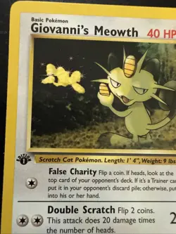Vintage Pokemon Gym Challenge Giovanni's Meowth 1st Edition 43/132 - Image 2