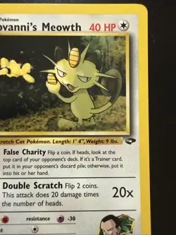 Vintage Pokemon Gym Challenge Giovanni's Meowth 1st Edition 43/132 - Image 3
