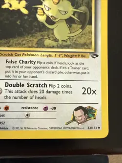 Vintage Pokemon Gym Challenge Giovanni's Meowth 1st Edition 43/132 - Image 4