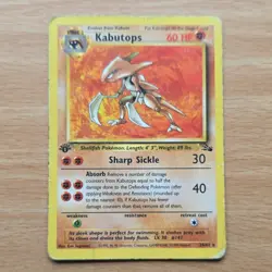 Pokemon TCG Kabutops Rare Fossil 24/62 Wizards Regular Unlimited 1999 (Damaged) - Image 1