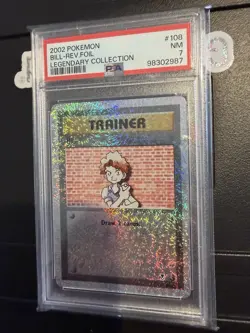 Pokemon Bill Trainer 108/110 Legendary Collection Reverse Holo PSA 7 - Image 1