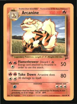 Arcanine 33/130 Uncommon Base Set 2 Pokemon Lightly Played - Image 1