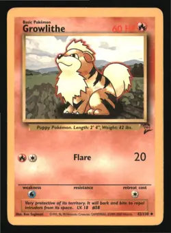 Growlithe 42/130 Uncommon Base Set 2 Pokemon Lightly Played - Image 1