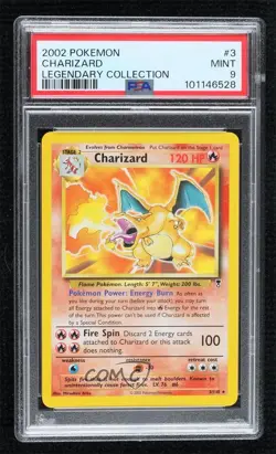 Charizard Holo Pokemon Legendary Collection PSA 9 MINT 2002 - Image 1