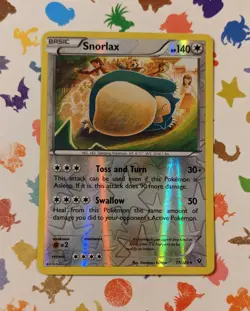 Pokemon TCG Snorlax 77/124 Reverse Holo Rare XY Fates Collide English 2016 - Image 1