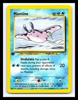 💥 Mantine 1st Edition Stamp Pokemon 2000 Neo Genesis Vintage Non Holo # 64/111 - Image 1