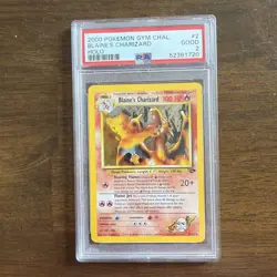 2000 Pokemon Gym Challenge 2 Blaine's Charizard Holo PSA 2!! - Image 1