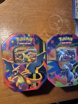 Pokemon TCG Mega Charizard X & Y EX Tins Brand New Factory Sealed LOT OF TWO (2) - Image 2