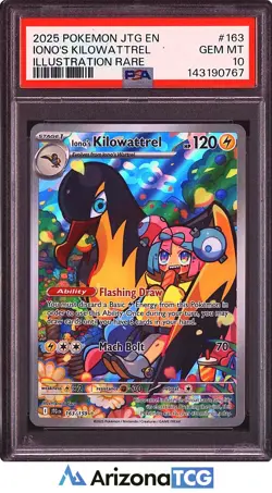Pokemon 2025 Iono's Kilowattrel 163/159 IR Journey Together GEM MINT PSA 10 - Image 1