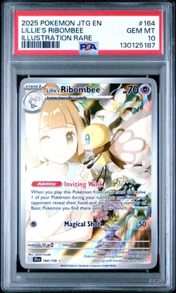 2025 Pokemon Journey Together Lillie's Ribombee #164/159 PSA 10 - Image 1